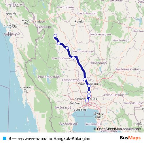 9 bus Line Map