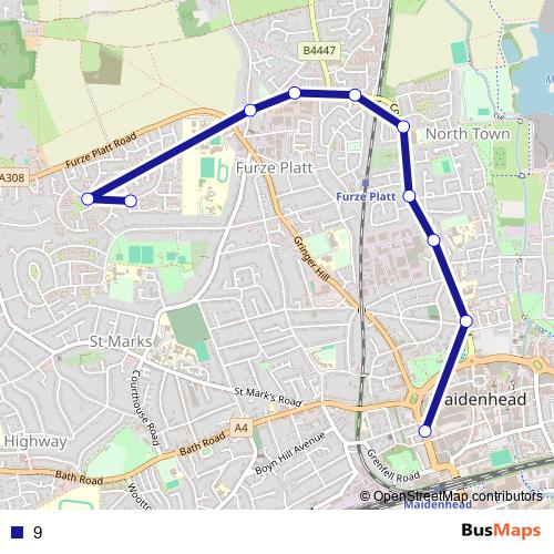 9 bus Line Map