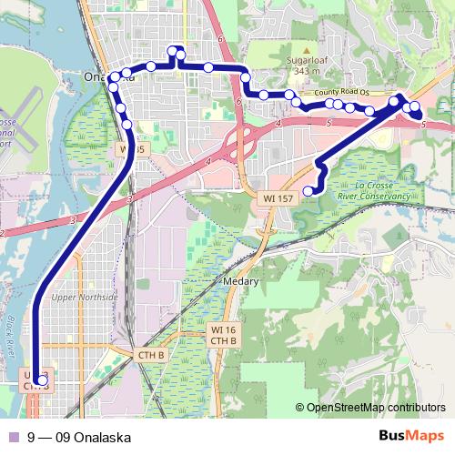 9 bus Line Map