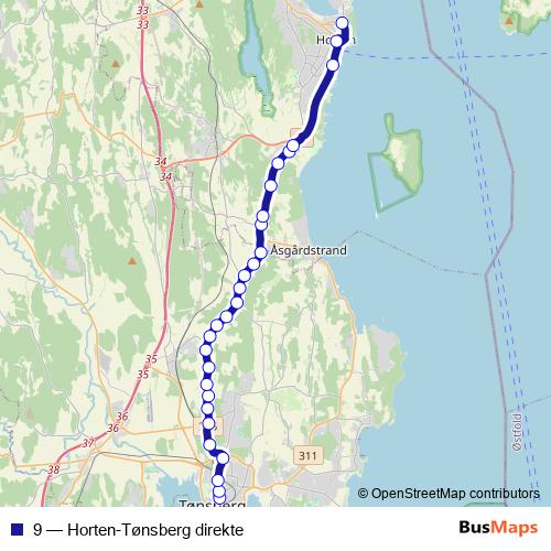 9 bus Line Map