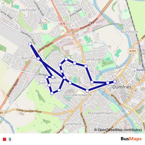 9 bus Line Map
