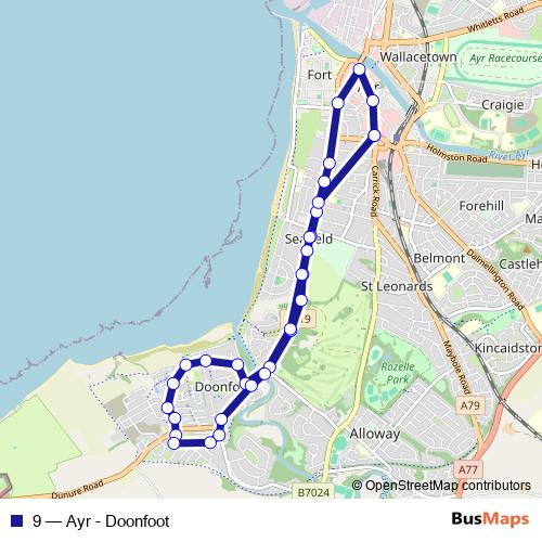 9 bus Line Map