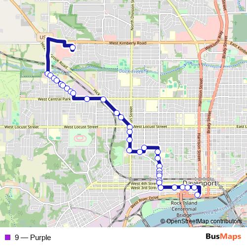 9 bus Line Map