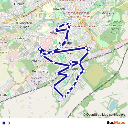 9 bus Line Map