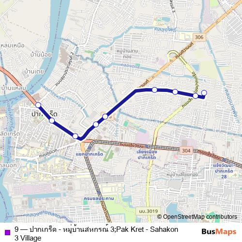 9 bus Line Map