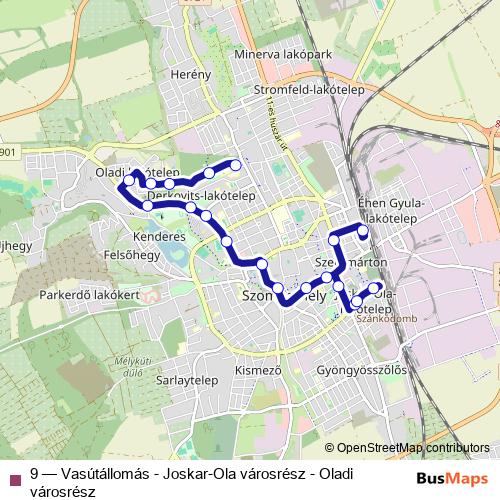 9 bus Line Map