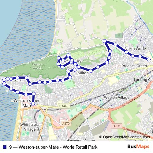 9 bus Line Map
