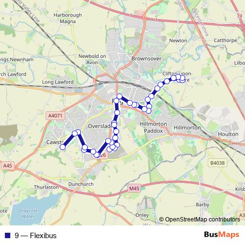 9 bus Line Map