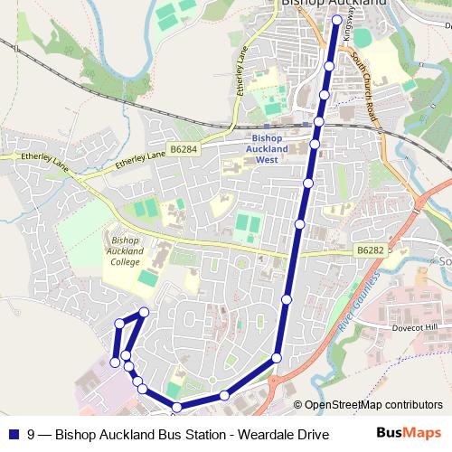 9 bus Line Map
