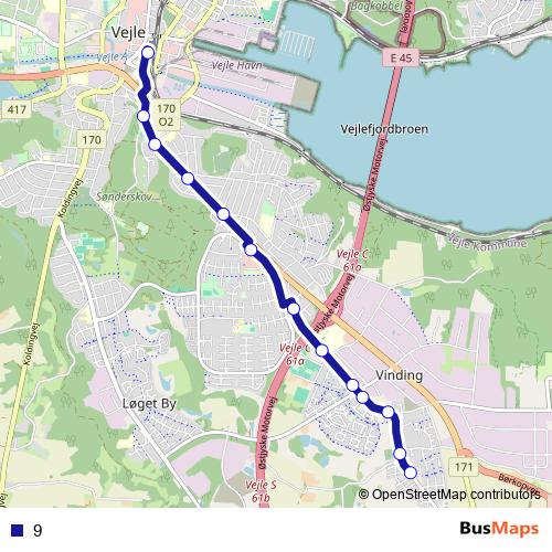 9 bus Line Map