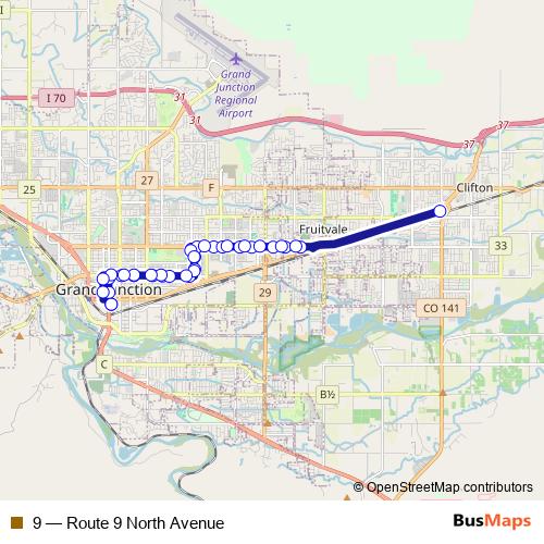 9 bus Line Map
