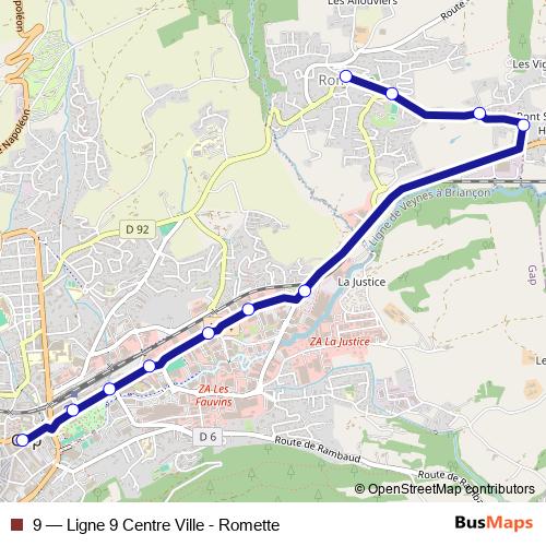 9 bus Line Map