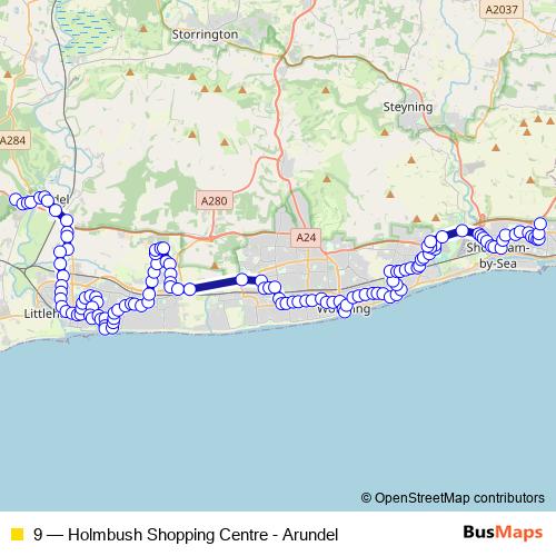 9 bus Line Map