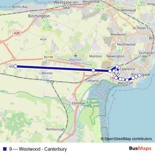 9 bus Line Map