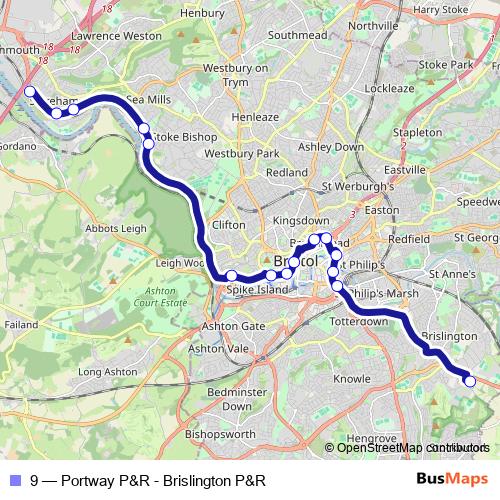 9 bus Line Map