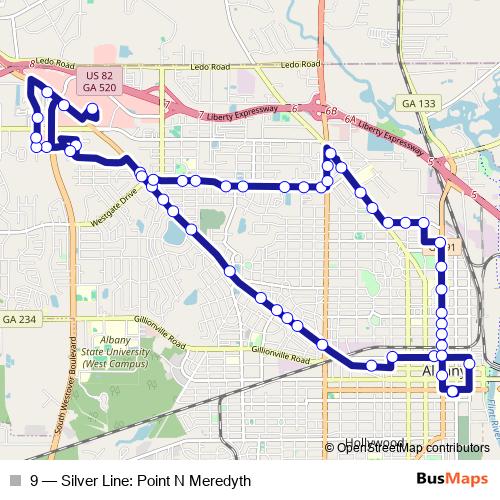 9 bus Line Map