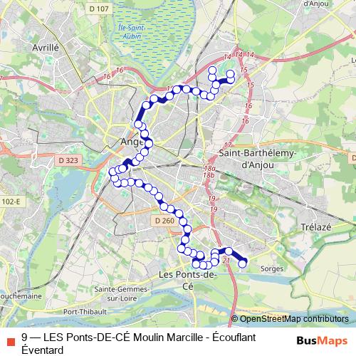 9 bus Line Map