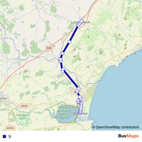 9 bus Line Map