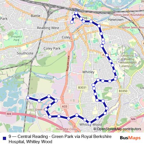 9 bus Line Map