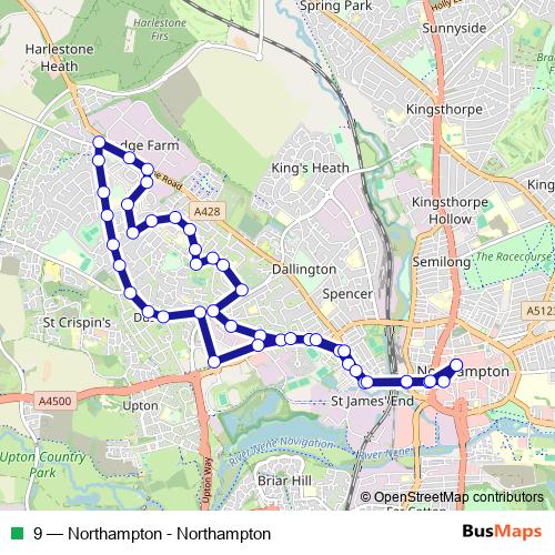 9 bus Line Map