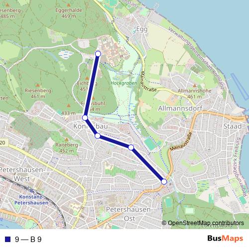 9 bus Line Map
