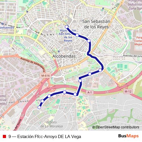 9 bus Line Map