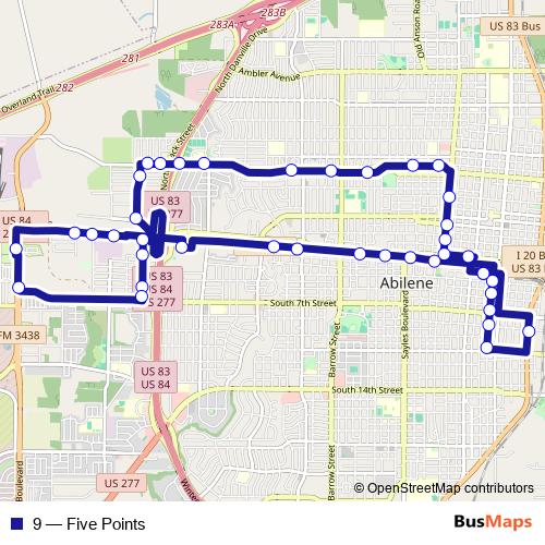 9 bus Line Map