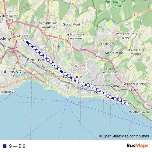 9 bus Line Map