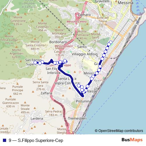 9 bus Line Map