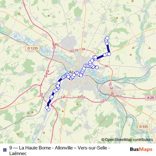 9 bus Line Map