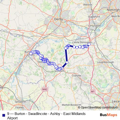 9 bus Line Map