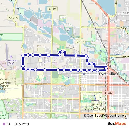 9 bus Line Map