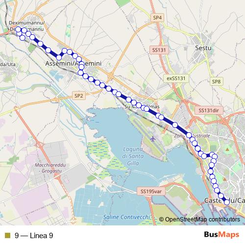 9 bus Line Map