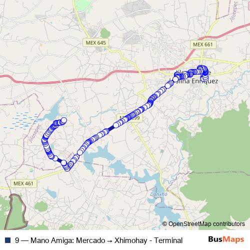 9 bus Line Map