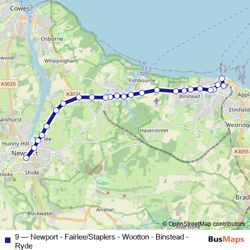 9 bus Line Map