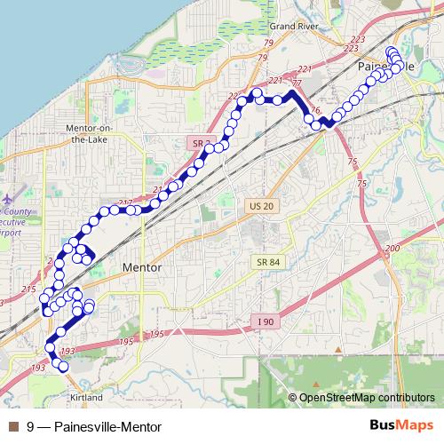9 bus Line Map
