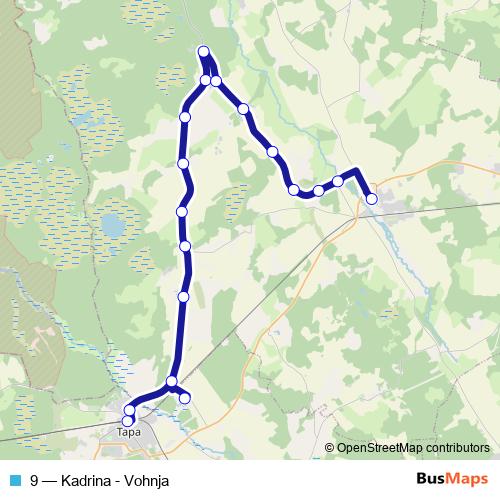 9 bus Line Map
