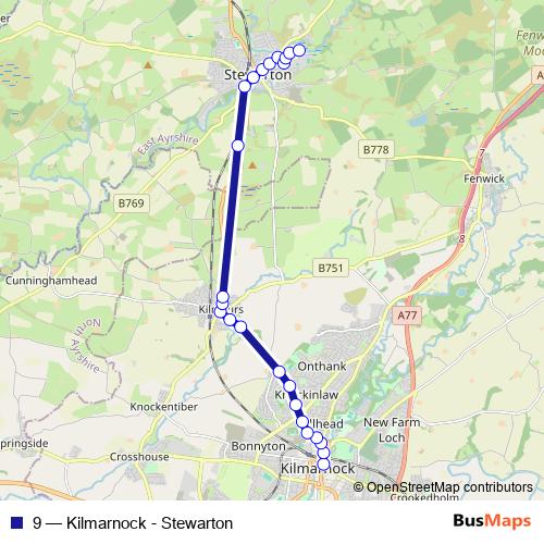9 bus Line Map