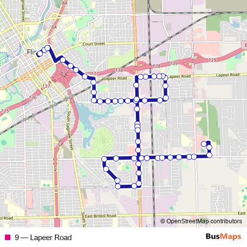 9 bus Line Map
