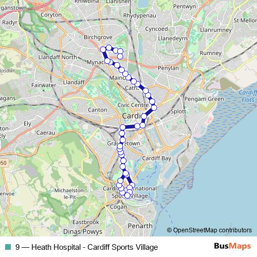9 bus Line Map