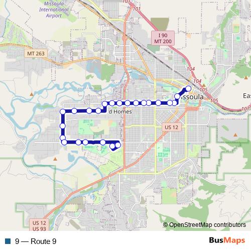 9 bus Line Map