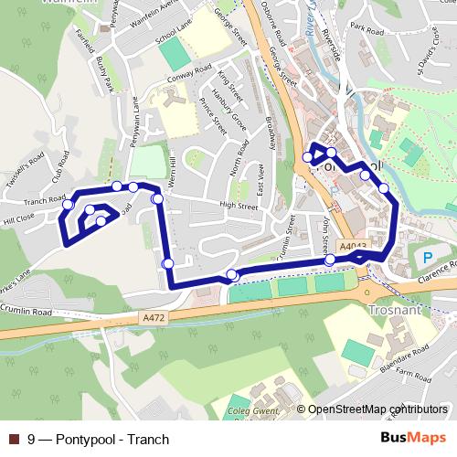 9 bus Line Map