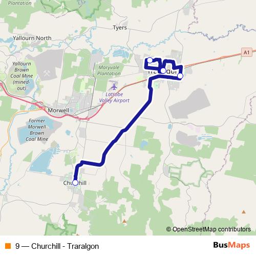 9 bus Line Map
