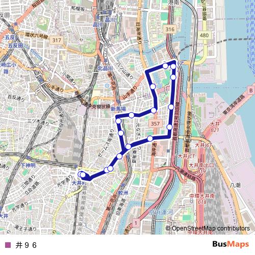 井９６ bus Line Map