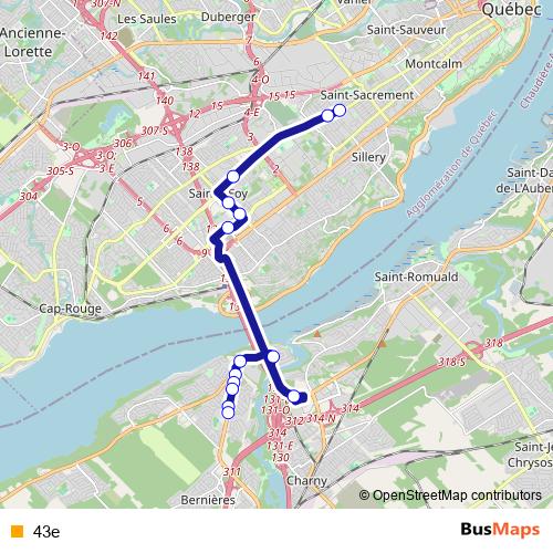 43e bus Line Map