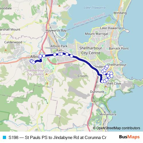 S198 bus Line Map