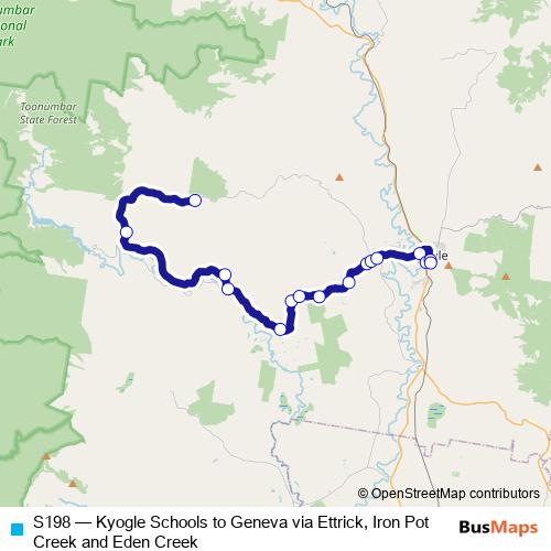S198 bus Line Map