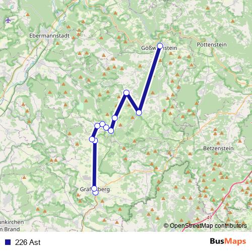 226 Ast bus Line Map
