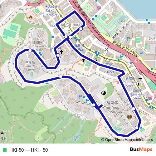 HKI-50 bus Line Map