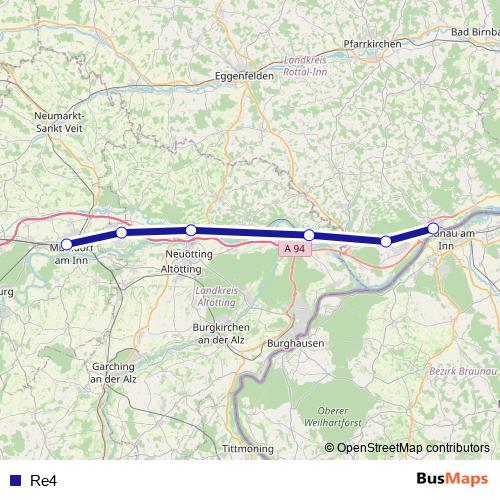 Re4 rail Line Map